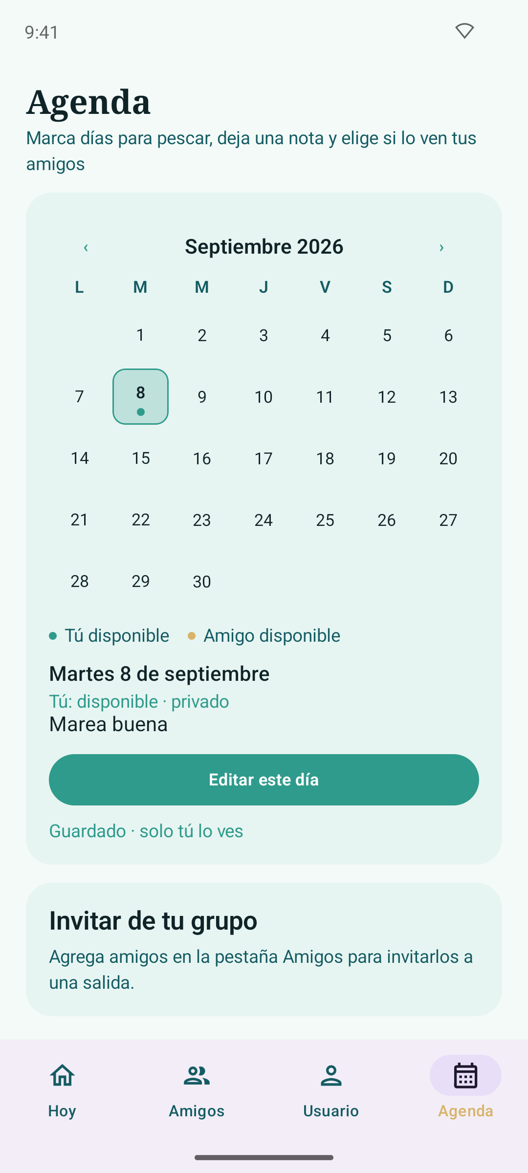 Agenda de pesca